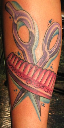 Looking for unique  Tattoos? Scissors Comb Tattoo