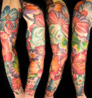 Tattoos Sleeve Niki 39s Flower Girlie Arm