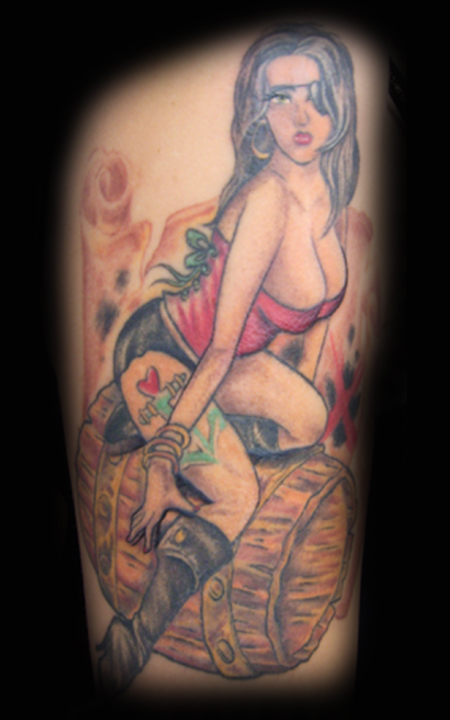 Looking for unique  Tattoos? Pin-Up Pirate Tattoo