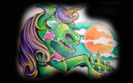 Looking for unique  Tattoos? Zombie Unicorn Attack Tattoo