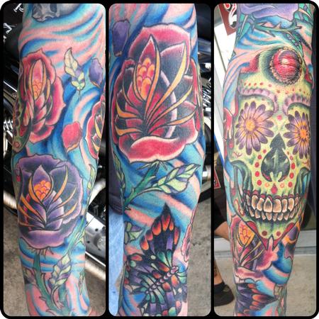 Sugar Skull Tattoo Sleeve For Women