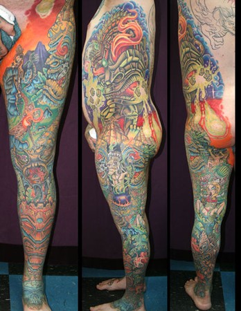 Picturs Body Tattoos on Tiki God Half Body   Tattoos
