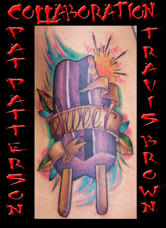Tattoos - Collaborative tattoos - grape popsicle