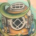 tattoo galleries/ - Old school dive helmet 