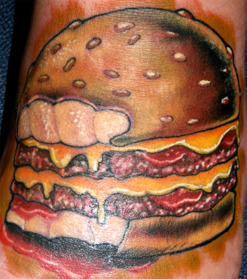 Tattoos Tattoos Custom burger king double cheese burger