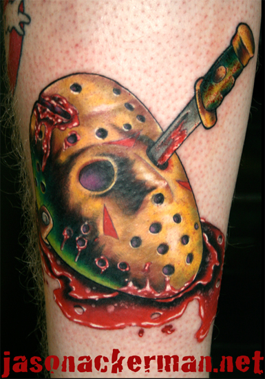 Comments this tattoo of the jason voorhies hockey mask from friday the 13th