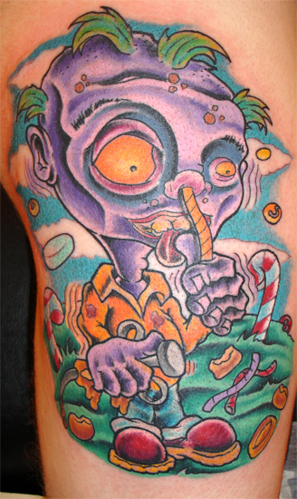 Tattoos - Cartoon tattoos - junk food junkie