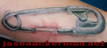 Tattoos - Jason Ackerman - saftey pin tattoo