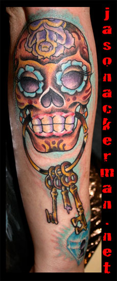 sugar skulls tattoos. tattoo of a sugar skull