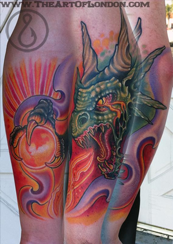 Brittan London Reese - Gnar Dragon Beast Tattoo