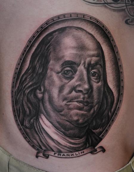 Tattoos - Benjamin Franklin Portrait Tattoo - 75822