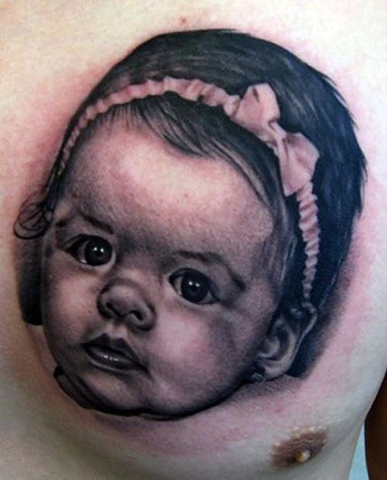 Baby Tattoo Placement Chest Comments Kid with Headband