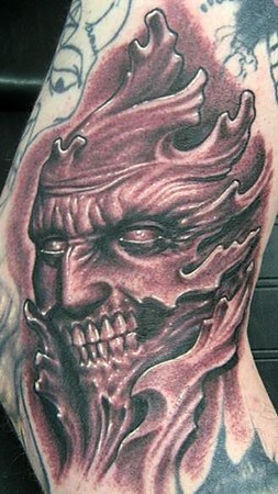Tattoos Evil. Face Tattoo