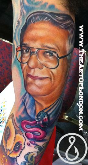 London - Grandfather Artist Portrait Tattoo