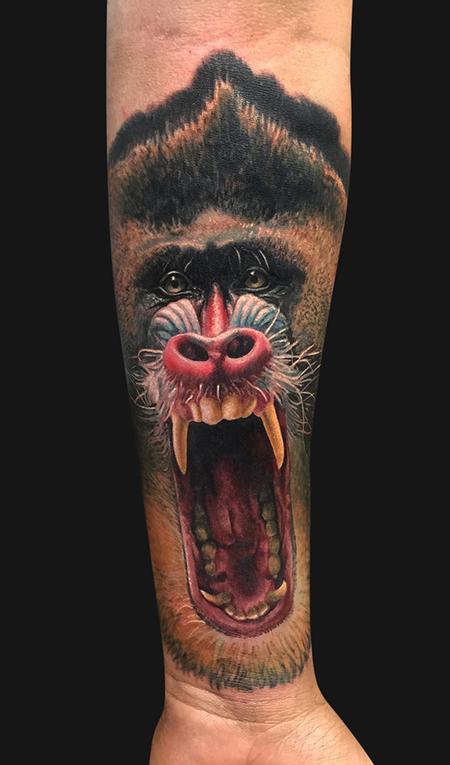 Tattoos - Mandrill Portrait Arm Tattoo - 104289