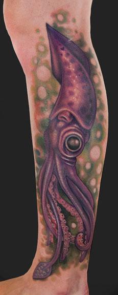 Katelyn Crane - Purple Squid Tattoo