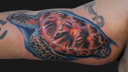 Green Hawaiian Sea Turtle Tattoo Design Thumbnail