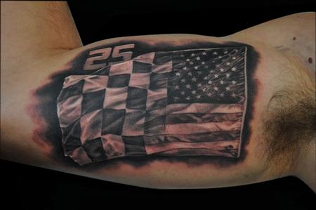 American Flag Tattoos on Md Tattoo Studio   Tattoos   Realistic   U S  Checkered Flag