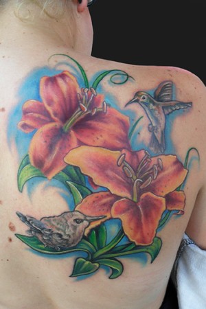 Katelyn Crane - Hummingbird and Lilies