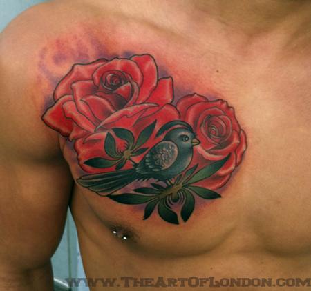Tattoos - Nebraska - Bayside Roses Tattoo