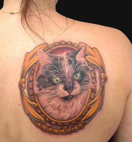 Tattoos - Cat Portrait with Frame - 82425