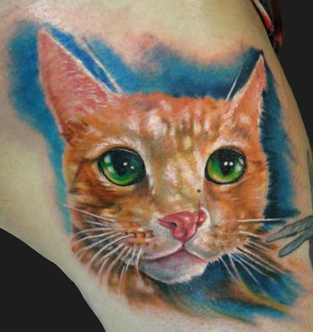 Tattoos by Katelyn Crane : Tattoos : Color : Cat tattoo
