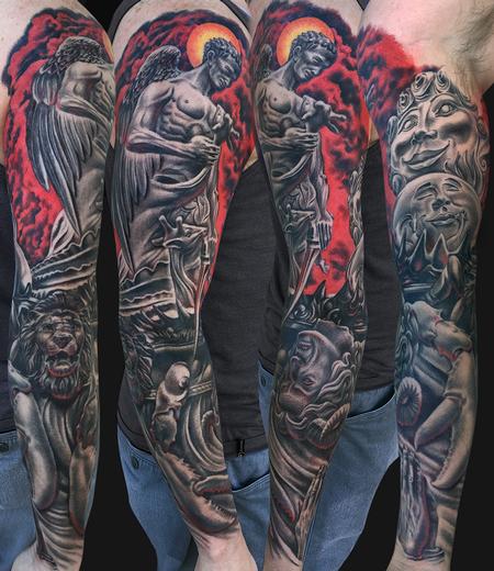 Tattoos - The Peace Fountain Tattoo sleeve - 99582