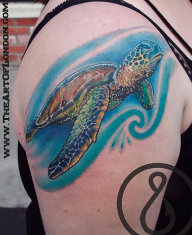 sea turtle tattoo. London - Sea Turtle Tattoo