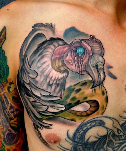 Katelyn Crane - Snake Vulture Tattoo