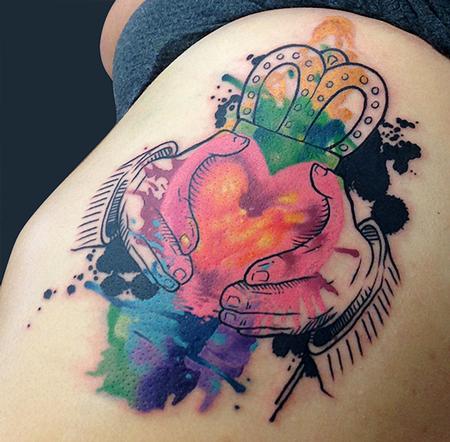 Tattoos - Watercolor Claddagh - 109265