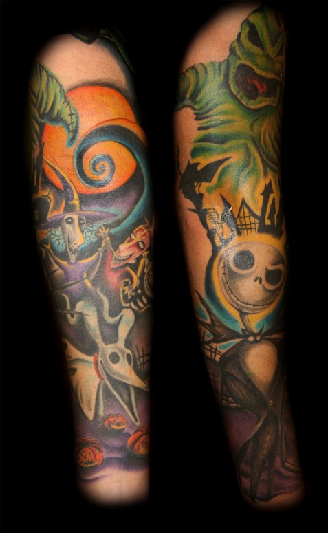 ... Tattoo Studio : Tattoos : Portrait : Nightmare Before Christmas sleeve