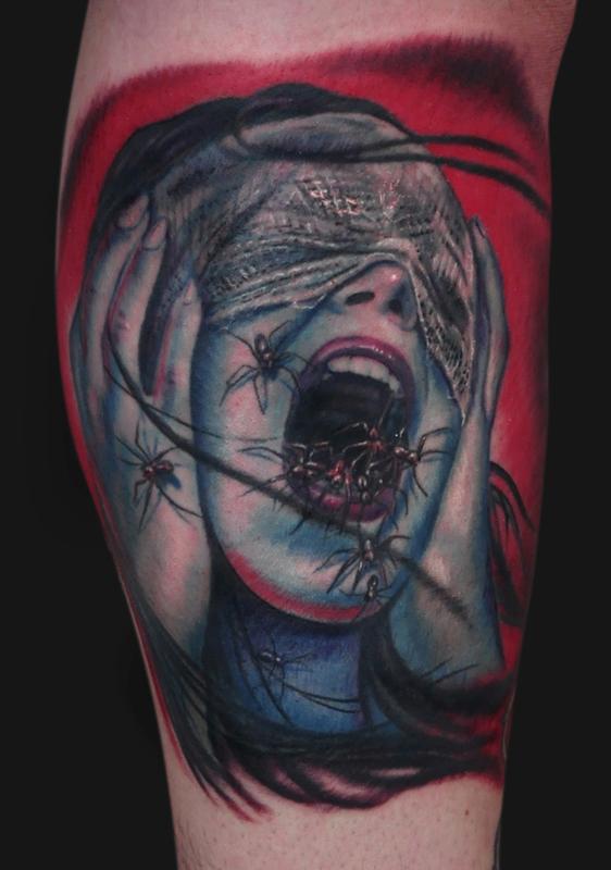 Jamie Parker - Spider Screamer Tattoo