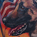 Tattoos - American Flag and Dog Tattoo - 72778