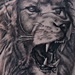 Black and Grey Lion Roar Tattoo Tattoo Design Thumbnail