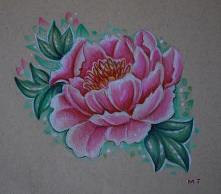 Mallory Johnstone Peony Tattoo Sketch Mallory Johnstone Peony Tattoo Sketch
