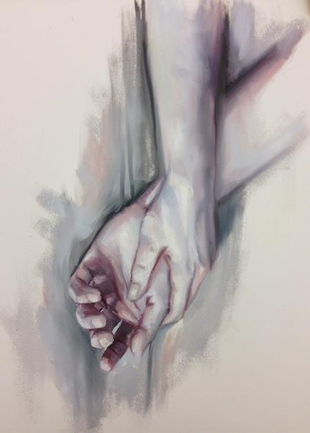 Hands Study in Oil Tattoo Design Thumbnail