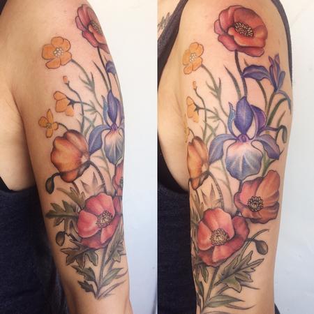 Floral Sleeve Tattoo Design Thumbnail