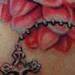 Tattoos - Dahlia with Rosary Tattoo - 69240