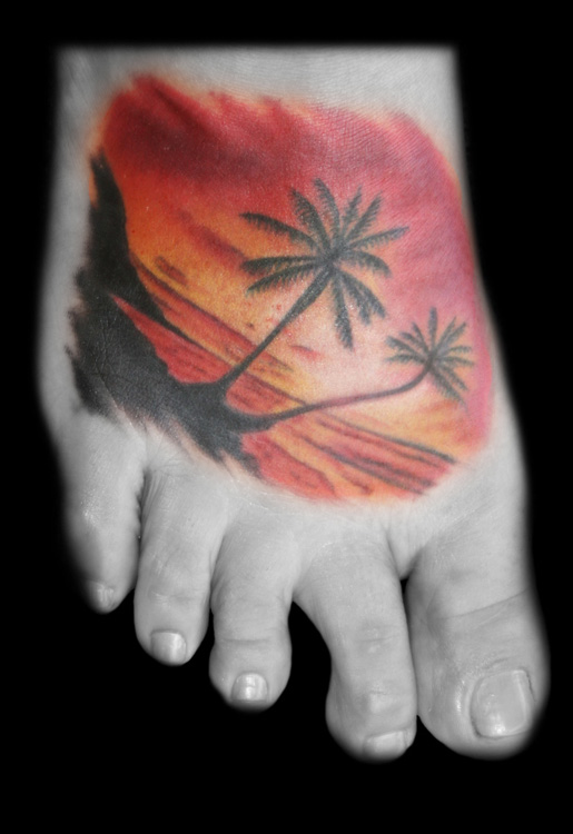 beach scene by joshua hibbard tattoonow beach scene by joshua hibbard tattoonow