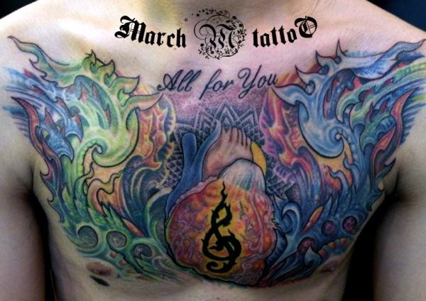 Tattoos - Jakkalit Wongteeralit - Bio-Organic Chest Tattoo