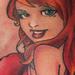 colored cartoon portrait of pin up tattoo Tattoo Thumbnail