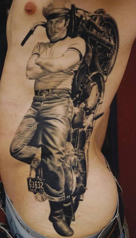 Megan Hoogland - James Dean rib tattoo