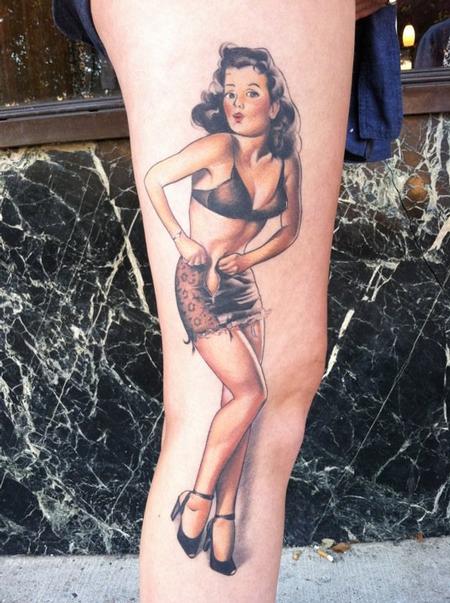 Megan Hoogland - Healed Color Pinup Tattoo