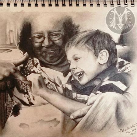 Tattoos - MOTHER IN LAW AND SON PORTRAIT  - 112423