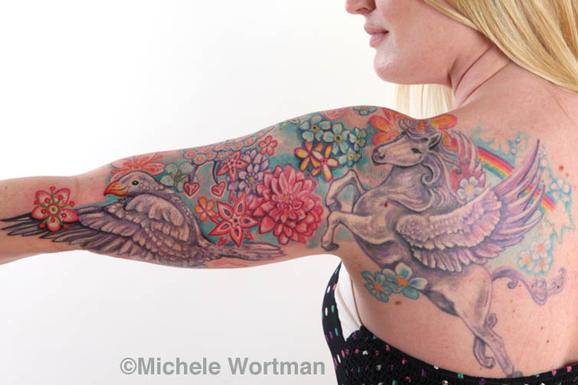 Michele Wortman - Fantasy unipeg dove tattoo