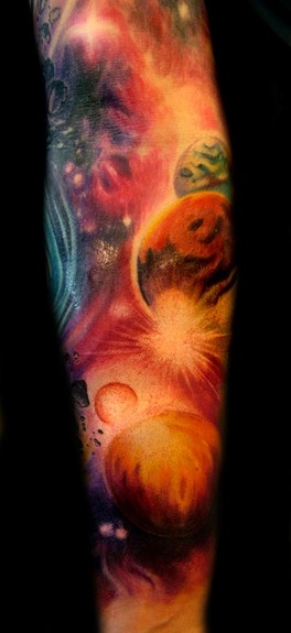 Looking for unique Mathew Clarke Tattoos Second View of Space Sleeve
