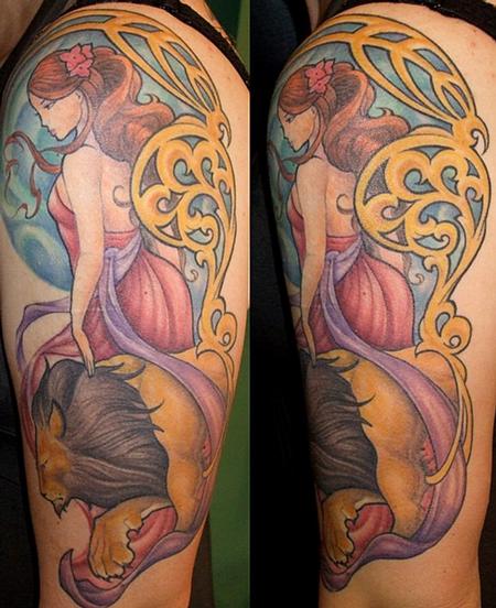 Mike Boissoneault - art nouveau tarot card half sleeve 