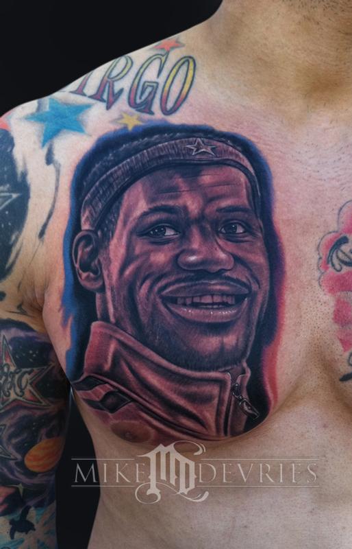 Mike DeVries Lebron James Tattoo