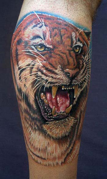 Mike DeVries Tiger Tattoo Leave Comment Keyword Galleries Color Tattoos 