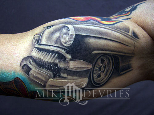 Mike DeVries Car Front End Tattoo Leave Comment